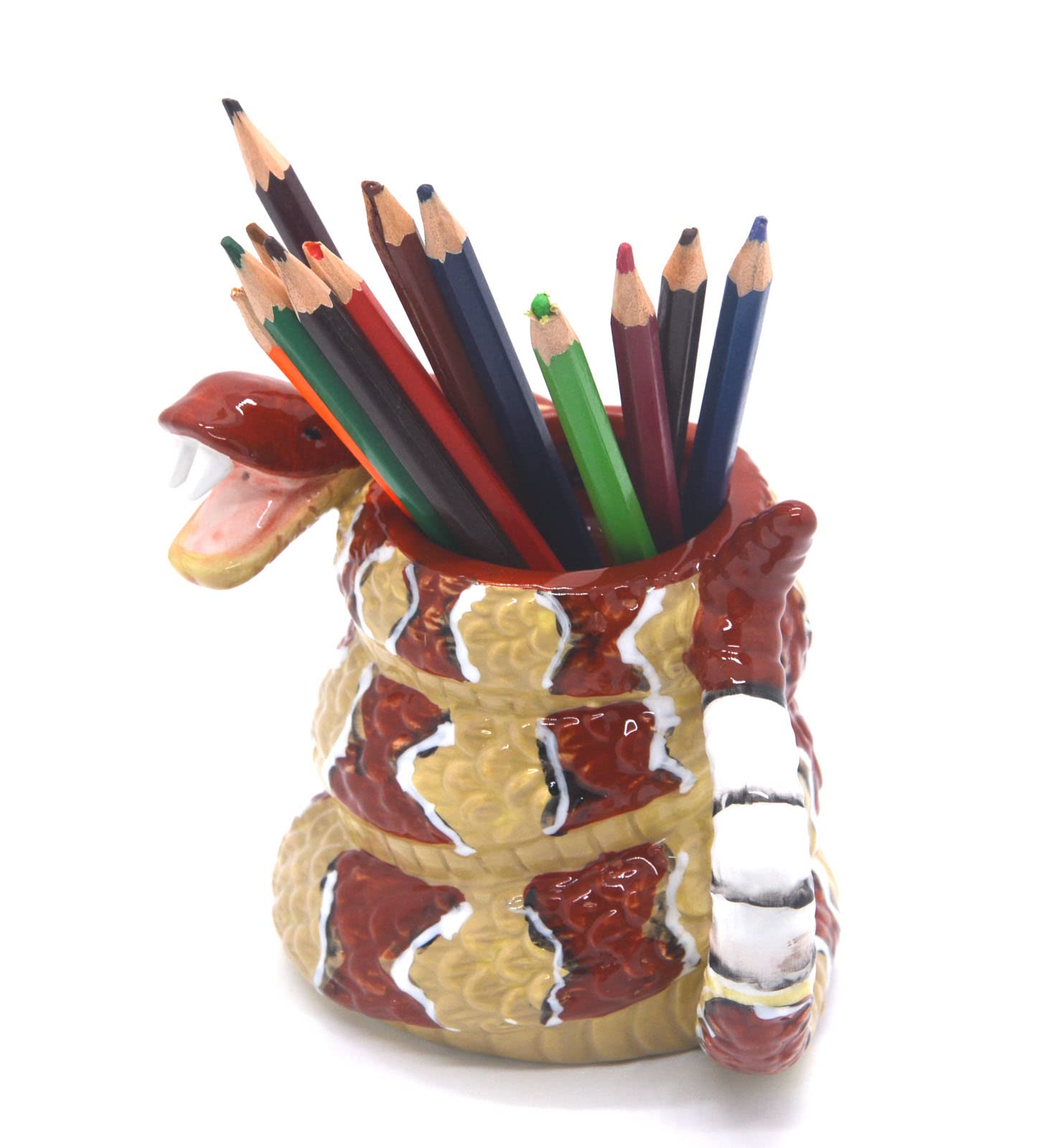 Monmob Snake Pencil Holder Pen Holder For Desk Rattlesnake Pen Holder Snake Toothbrush Holder Home Office Accessories Snake Gift